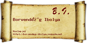 Borvendég Ibolya névjegykártya